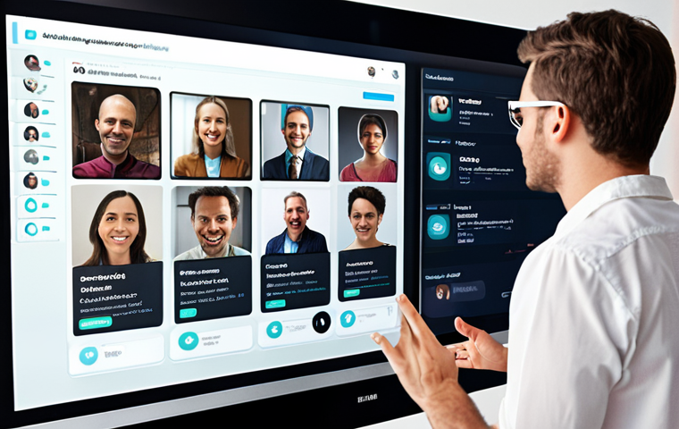 **Prompt:** A diverse group of proactive crowdfunding investors collaboratively monitoring a project's progress on a large, interactive transparent screen. Digital overlays show chat bubbles, social media feeds, and detailed progress charts. One investor points to a specific data point, while others nod in understanding, embodying active communication and community engagement. The background subtly features elements of a successful product prototype, like a sleek gadget or a well-crafted item. High-tech, collaborative, dynamic, vibrant.
