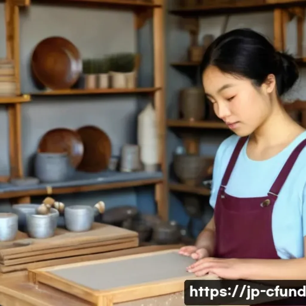 크라우드펀딩 참여자의 심리적 요인 - **Prompt:** A dedicated young artisan, wearing practical and comfortable work overalls over a simple...