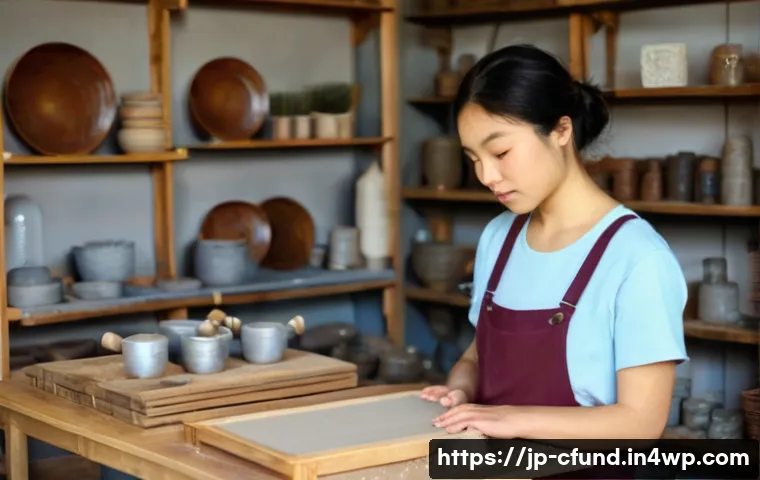 크라우드펀딩 참여자의 심리적 요인 - **Prompt:** A dedicated young artisan, wearing practical and comfortable work overalls over a simple...